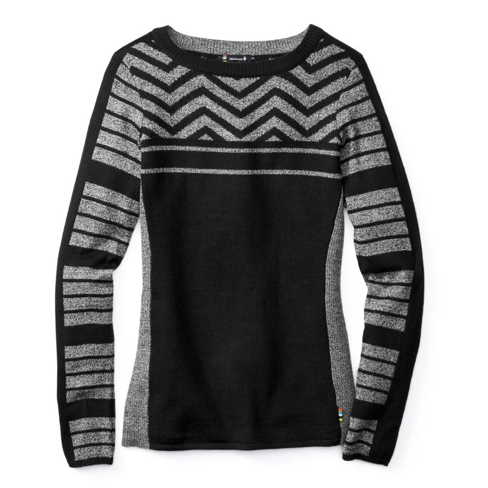 Smartwool Women’s Dacono Ski Sweater Black Geometric - Picture 2 of 11